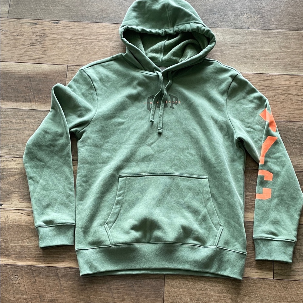 GAP Olive Green Hoodie with Orange Detail